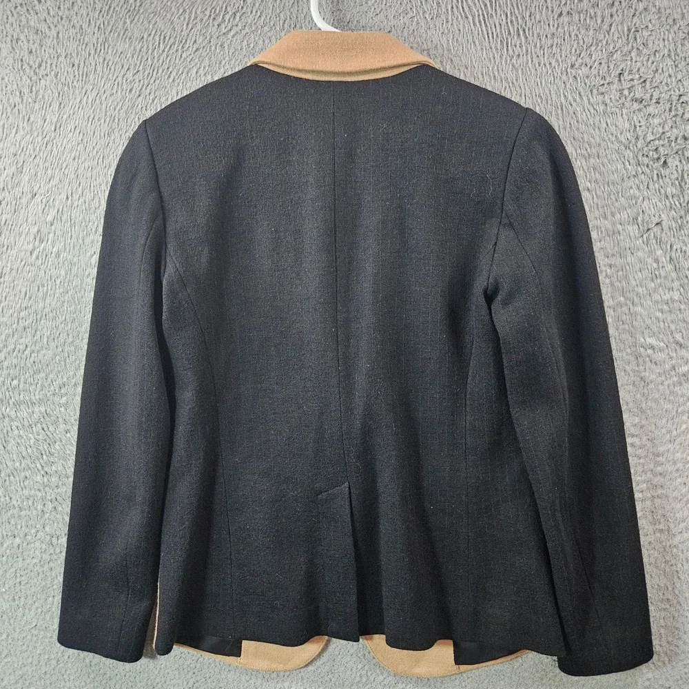 J Crew Colorblock Blazer‎ Camel Black Wool Blend Women Size 2